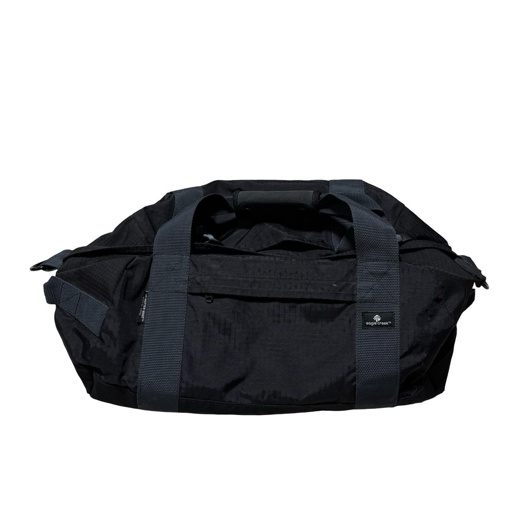 EAGLE CREEK ES Cargo Duffel Gear Bag Ripstop Nylon Black Gray Medium 24x12x11